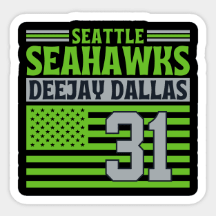 Seattle Seahawks Dallas 31 American Flag Football Sticker